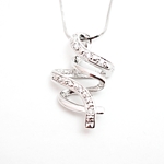 3D Abstract Swirl Pendant with Cubic Zirconias